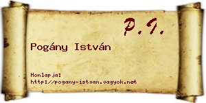 Pogány István névjegykártya